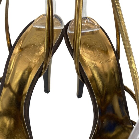 Tory Burch Hanni Bronze/Brown High heel sandal Women’s size 8.5 - Picture 9 of 12